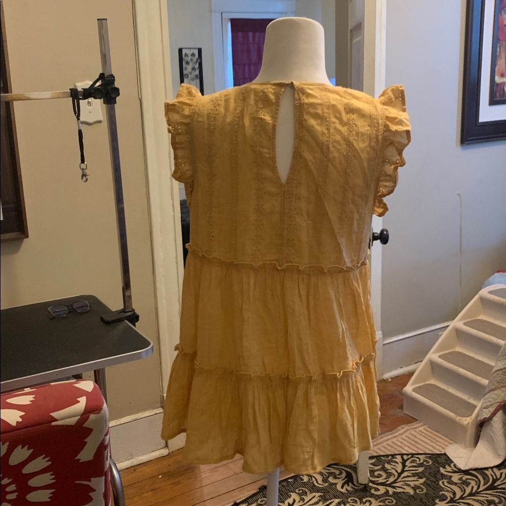 Yellow Ruffled Blouse - Picture 3 of 4